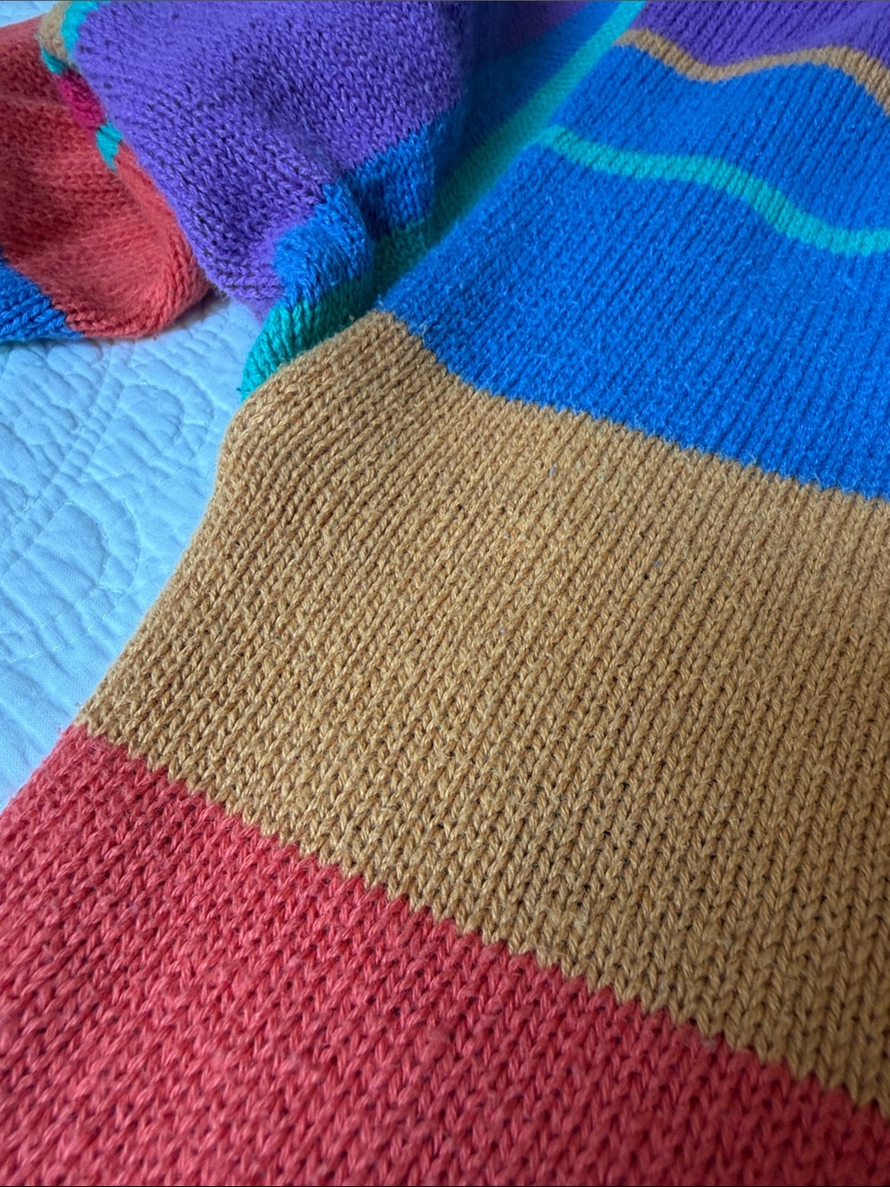 Tulchan vintage Ramie Cotton cardigan colorful striped - Picture 9 of 9
